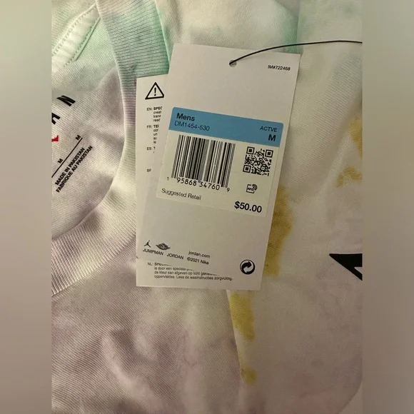 Air Jordan Men's Tie Dye T-Shirt in Doll Size Medium Men NWT - Picture 6 of 7